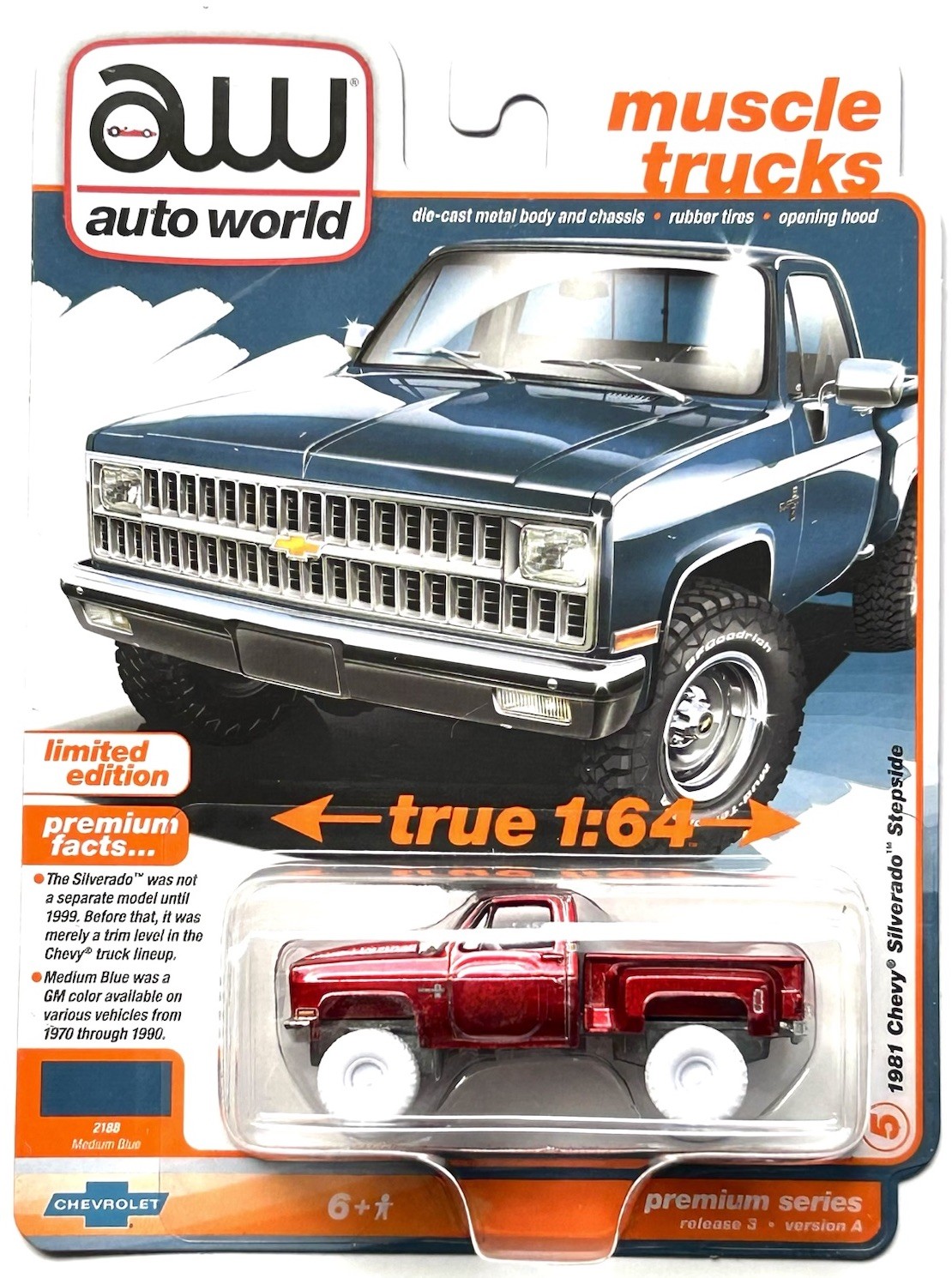 1981 Chevy Silverado Stepide Muscle Truck Diecast by Auto World Chase Premium