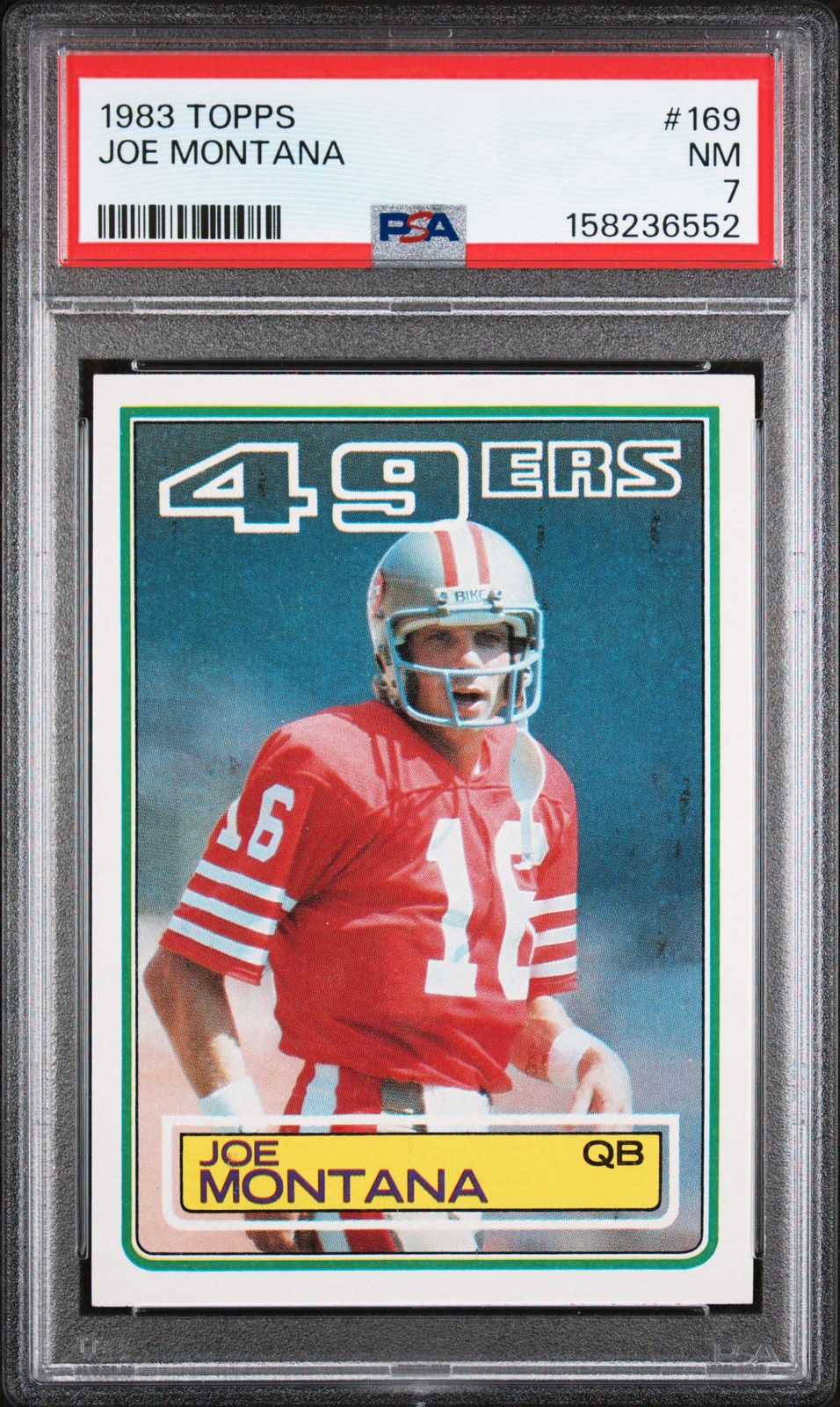 1983 TOPPS #169 JOE MONTANA PSA 7 view 1