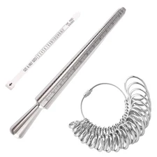 Ring Size Measuring Tool Metal Ring Mandrel Ring Sizer Guage Ring Measurement...