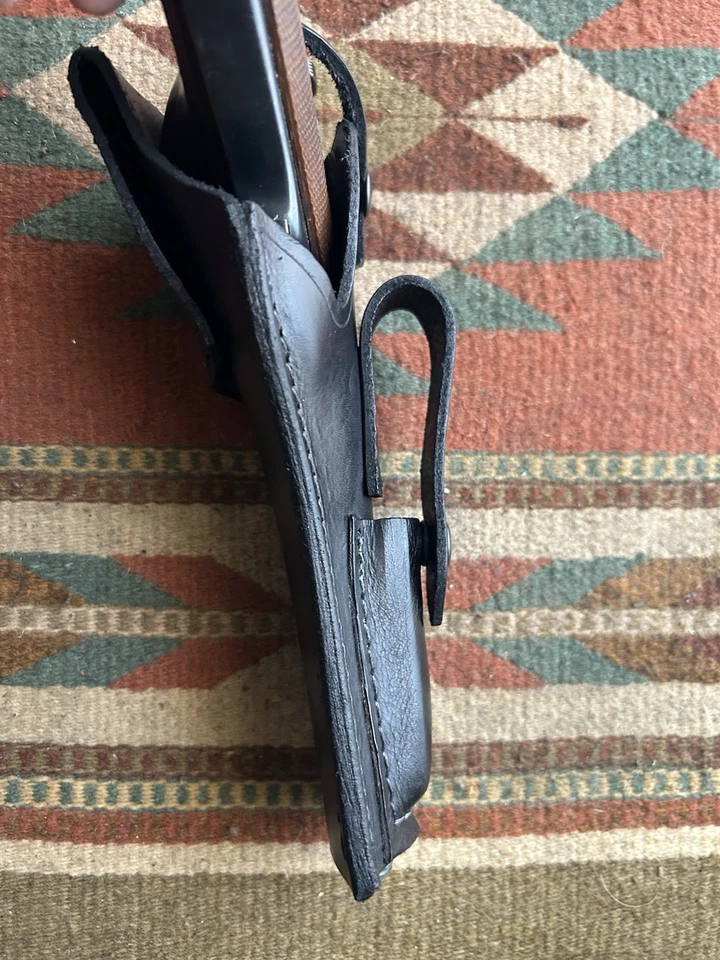 Ruger Mark I II III IV Black Leather Holster w Mag Pouch for 5.5 MK Standard USA - Image 3 of 4