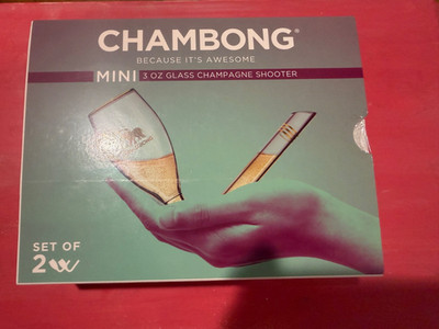 Chambong Mini Rapid Consumption Flute Glass 2-Pack Champagne Bong Shot Bong 2 oz