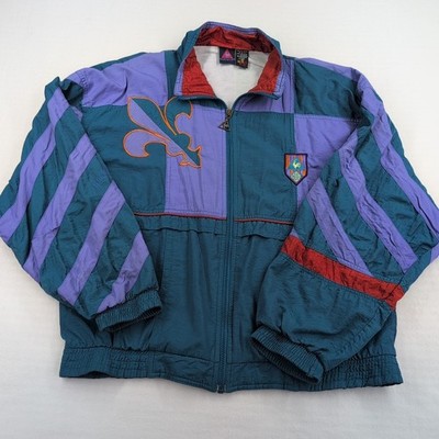 Vintage Le Coq Sportif Jacket Fleur de Lis Coat Med Purple Teal