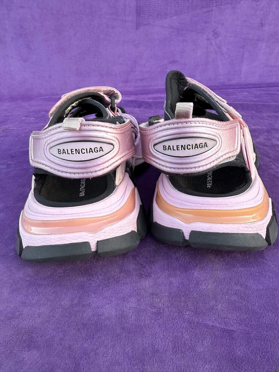 Balenciaga Track Sandals Pink Black Strap 617543 Size Eu 35/ Us 5