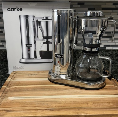 Aarke Stainless Steel Chrome Coffee Maker Electric Drip Pre Owned Read!