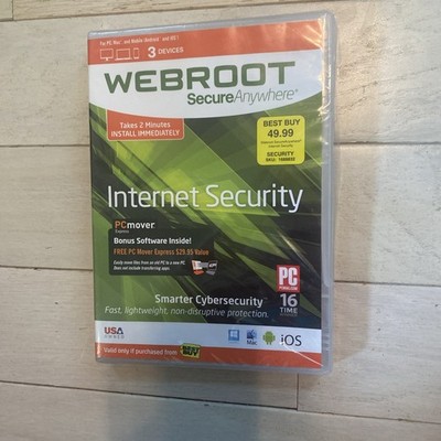 Webroot Secure Anywhere Internet Security Brand New SEALED!