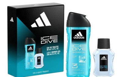 Adidas Ice Dive Men's Gift Set Shower Gel & Eau de Toilette Cool Aquatic Mint