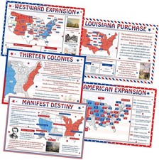 5 Pcs American Expansion in US History Poster Set Social Studies Classroom Decor