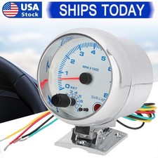 Universal Car Tachometer Gauge Tacho Meter With Led Shift Light 0-8000 Rpm 3.75