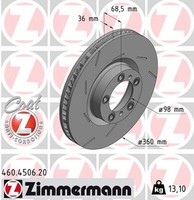 1X Bremsscheibe Coat Z Zimmermann 460.4506.20 FüR Porsche Panamera 971 Sport 976