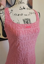 VERSACE x DUA LIPA Pink Mini Dress Size 46 Authentic