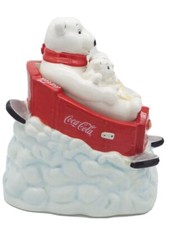 coca cola bear sledding cookie jar