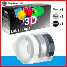 (1Clear+1Silver+1Black) LabelTape For Dymo Organizer Xpress Pro (12966)
