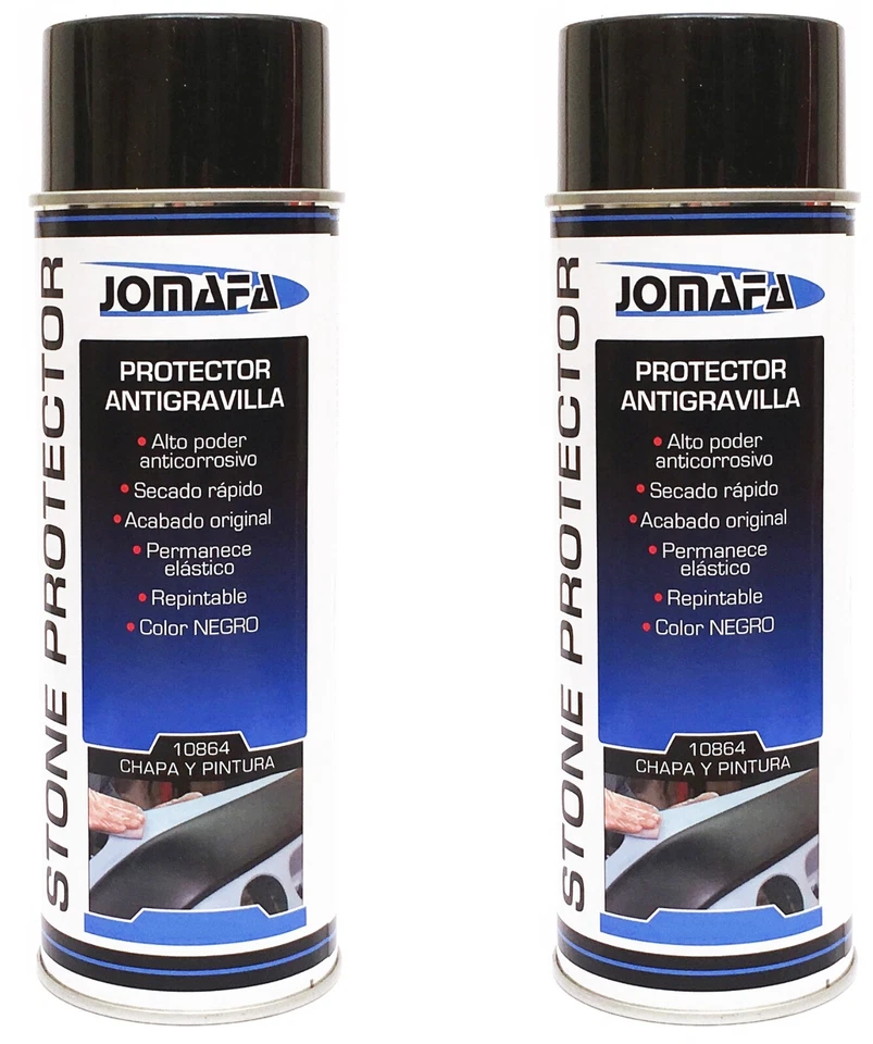 2 X SPRAY ANTIGRAVILLA COLOR NEGRO 500ML PROTECTOR BAJOS DE COCHES - PASOS RUEDA