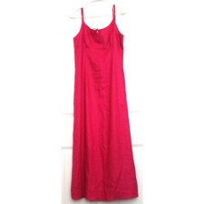 Vintage Reformation Style Linen Maxi Dress Pink Spaghetti Strap Women's Size 6