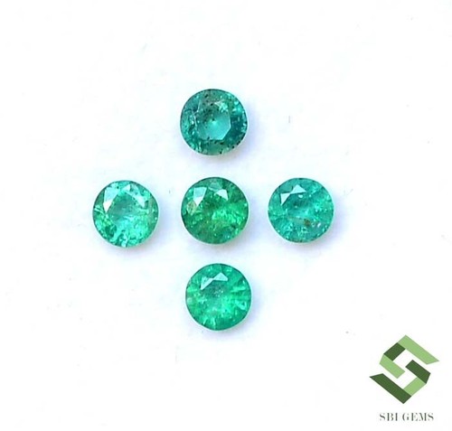 3.50 mm Natural Emerald Round Cut Lot 06 Pcs 1.00 CTS Calibrated Loose Gemstones - Picture 2 of 7
