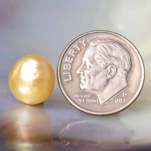 South Sea Pearl Bi-color Baroque 10.00 mm Maluku Indonesia 1.36 g undrilled - Picture 12 of 12