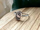 Sterling Silver Mountain with Forest Ring, minimalist modern Ring, Women Ring