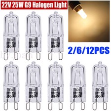 2/12pcs 25W G9 Warm White Halogen Oven Dimmable Bi-Pin Light Bulb 220-240V 2000H