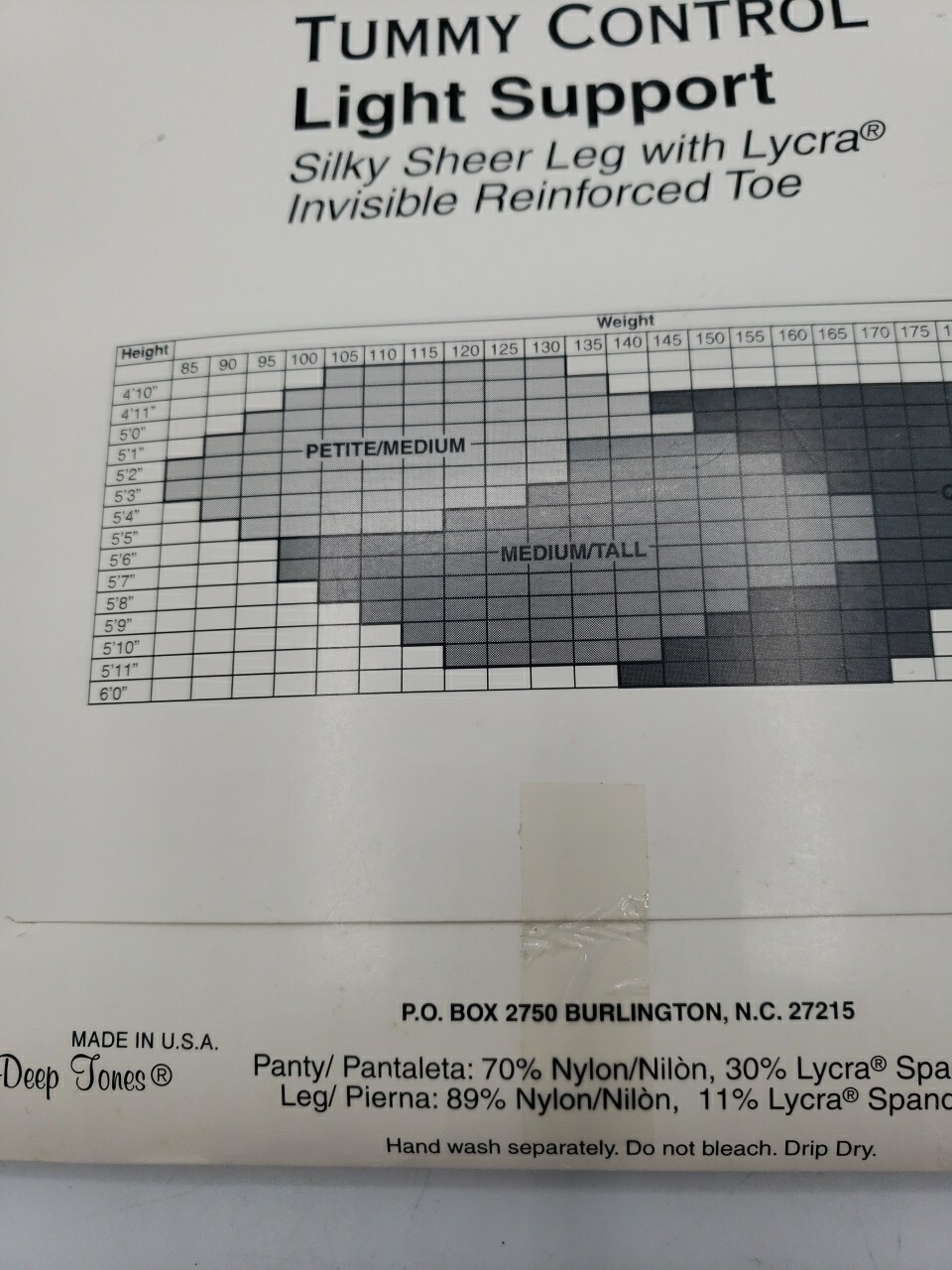 Medium Tall Famous Maker Sheer NUDE  Pantyhose High Waisted Sheer Toe 