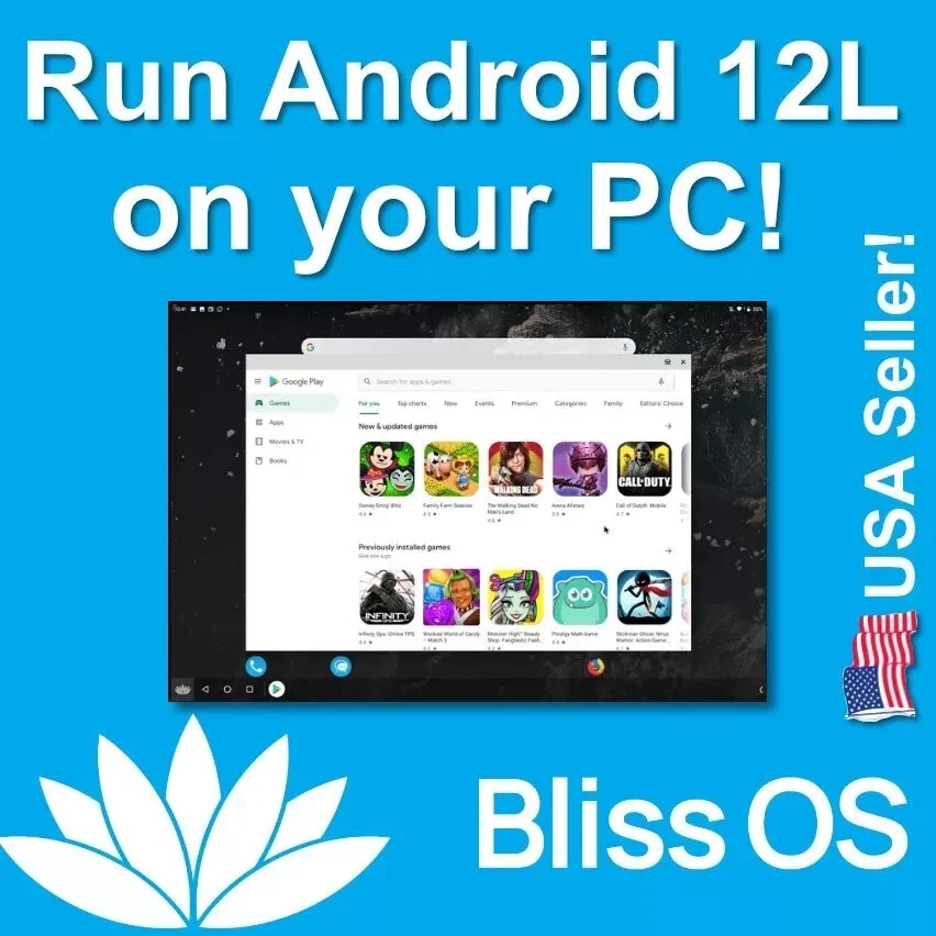 ANDROID 11 & 12L for PC - Bliss OS 14 USB Bootable Installation DVD - US SELLER! - Image 2 of 4
