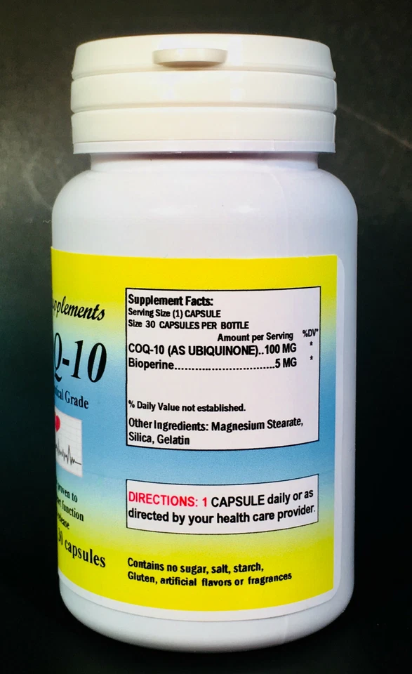 Coq-10 q10, ubiquinona 100mg, coenzima, antiedad. Hecho en USA - 30 cápsulas Foto 2 de 2