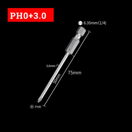 Phillips 1/4" Hex Security Bit Set Screwdriver Bits 75mm 100mm 120mm Long Reach - Picture 13 of 40