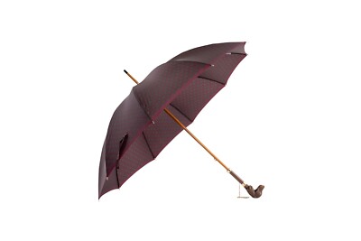 MARIO TALARICO NAPOLI Umbrella Burgundy Medallion ''Animalier'' Handmade Handle