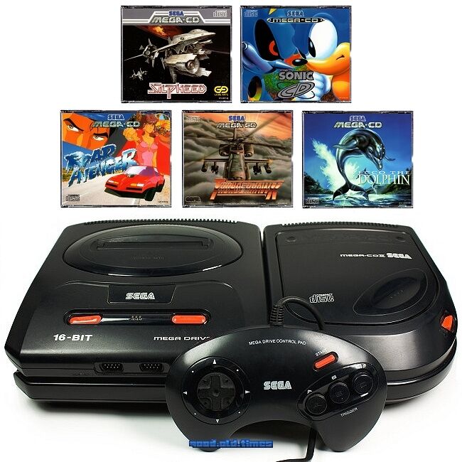 SEGA Mega-CD 2 Konsole + Mega Drive 2 + 5 Spiele + Pad + SEGA Mega-CD 2 Konsole + Mega Drive 2 + 5 Spiele + Pad +