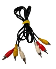 3ft 3 RCA to 3 RCA AV Composite Audio Video Cable Male to Male Black