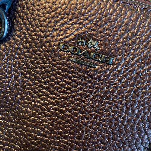 Coach Stanton Carryall 26 Metallic Cherry Pebble Leather 36877 Satchel Bag - Picture 16 of 18