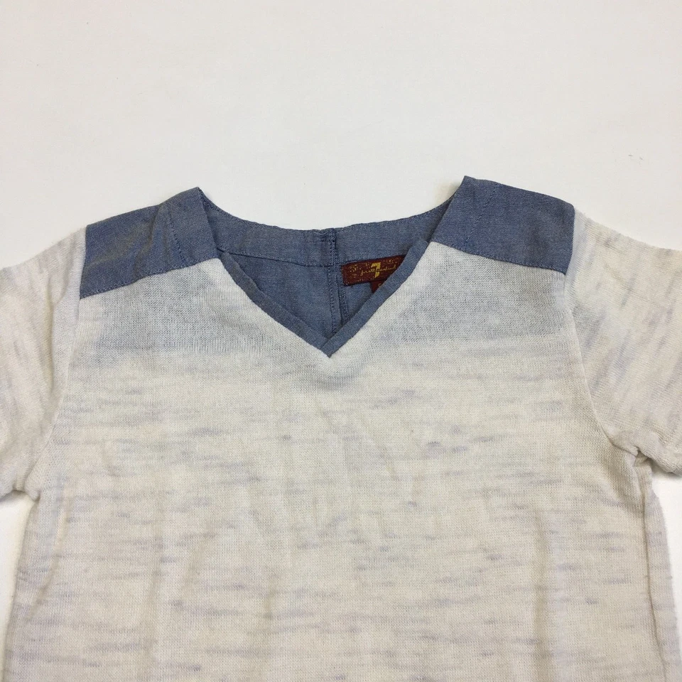 7 для всего человечества девочек sz маленький 5-6T Chambray вставить короткий рукав вязаное платье - Изображение 4 из 4