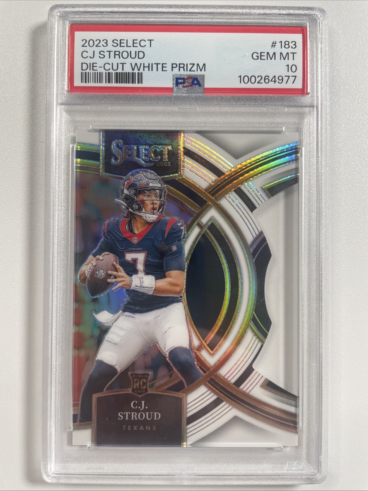 2023 Panini Select CJ Stroud Premier White Die Cut /199 PSA 10 Texans POP 5
