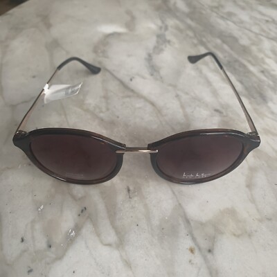 NWT Nicole Miller Sunglasses Nicole Miller Gold Brown Huntington Sunglasses 100% UV NWT  main image 4