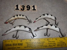 U1391 AR  LOT OF 4  LAZY IKE FISHING LURES