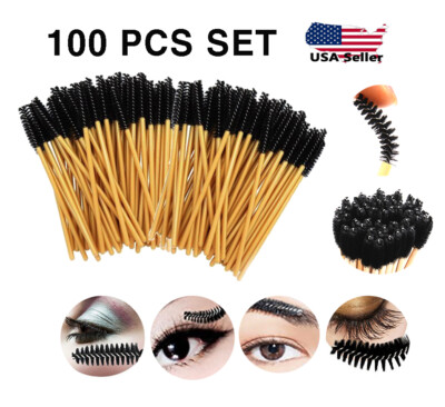 100 PCS Disposable Mascara Eyelash Wands Applicator Brushes Bulk ''US Seller''