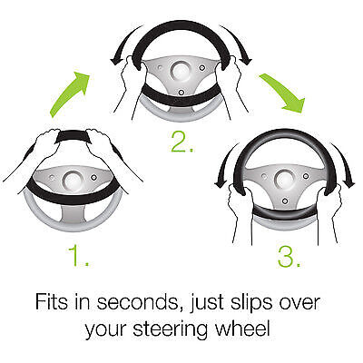 Syn Leather Steering Wheel Cover for Car SUV Truck Comfortable Punch Grip Beige - Picture 8 of 9