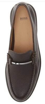 Hugo Boss Brown Leather Sienne Bit Dress Mens Loafers Buckle  display picture 2