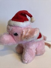 Vintage Russ Barnum Pink Christmas Elephant 9 Plush Nutshells Stuffed Animal