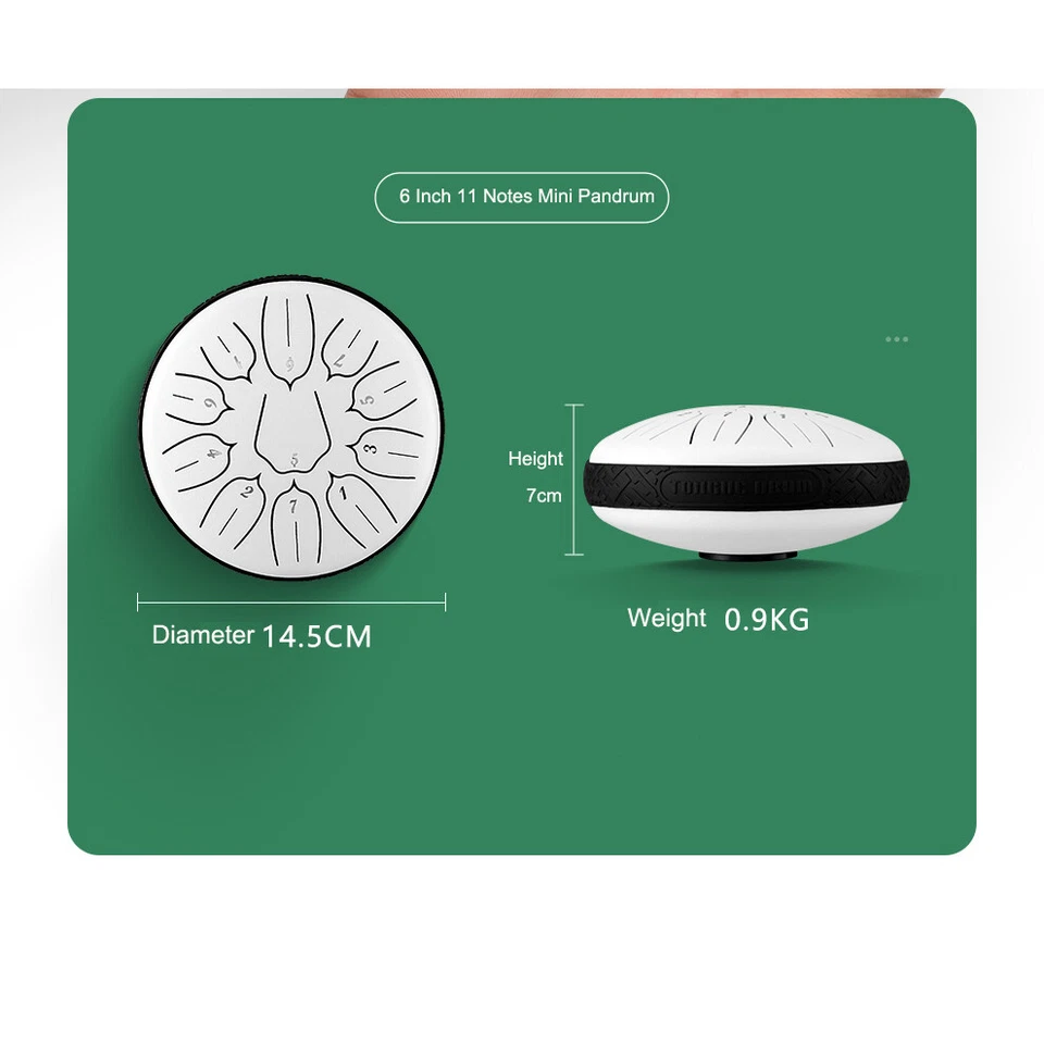 Tambor de percusión con lengua de acero de 6 pulgadas 11 notas con bolsa y mazos Foto 3 de 4