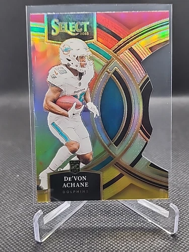 2023 Panini Select - Premier Level Red & Yellow Prizm Die-Cut #176 De'Von Achane
