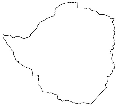 Zimbabwe Blank Outline Map GLOSSY POSTER PICTURE PHOTO PRINT BANNER 13977