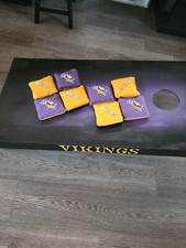 8 pc. New Set of Vikings SKOL MN Cornhole Bags Bean Bags Bag Toss FREE SHIPPING