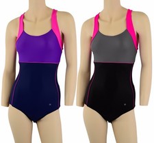 ACCLAIM Bordeaux Ladies Girls Strap Back Swimming Costume Swim Suit 20 Lycra