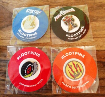 4 BEUTEKISTE PIN ABZEICHEN STAR TREK POWER RANGERS SPEED PRIMAL ALLE NEU SET 3