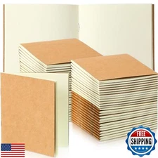 Thenshop 50 Pack Mini Pocket Kraft Notebooks Bulk 4 x 4 Inch Journal Notepads