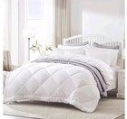 Sleepzone Comforter 3 PC Set Queen White Diamond Down Alternative All Season