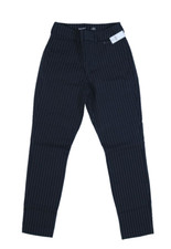 Old Navy High Rise Never Fade Pixie Skinny Ankle Pants Grey Pinstripe Womens 2