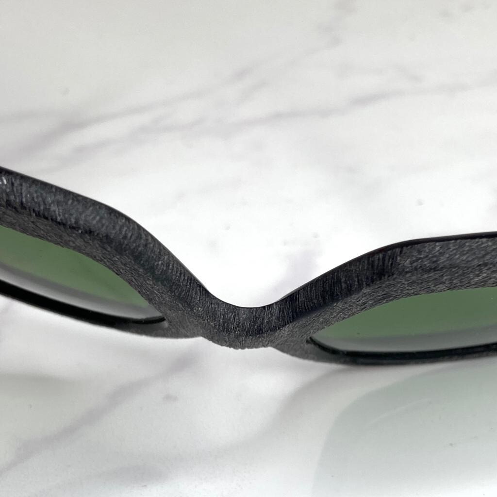 Retro 1960s Mid-Century Minarelli Italy Green/Gray Cat Eye Oversized Sunglasses Retro 1960s Mid-Century Minarelli Italy Green/Gray Cat Eye  main image 2
