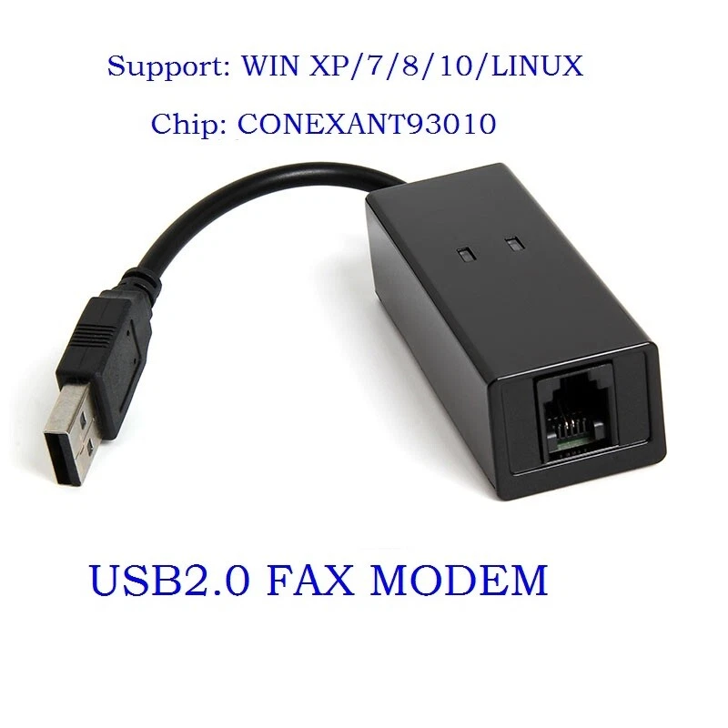 Modem dati fax vocale esterno USB 56K Windows 10 / 8 / 7 / XP / Vista - Immagine 2 di 4