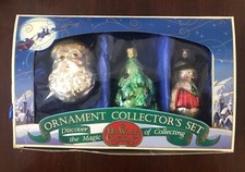 Old World Christmas Ornament Collector's Set: Santa, Christmas Tree and Snowman